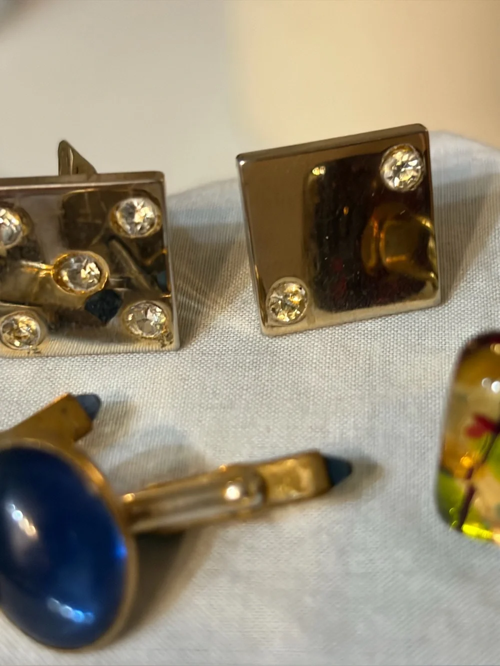 Set of three vintage cuff links